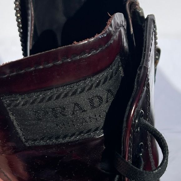 🎉HP🎊Prada Combat Boot Spazzolato 37 1/2 - Picture 3 of 16